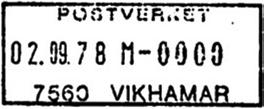 Stempel nr. 17 Type: I24N Utsendt?? VIKHAMMER 4 Innsendt?? Registrert brukt fra 13.11.00 IWR til 23.02.10 BG Stempel nr.