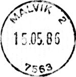 ? Registrert brukt fra 6 VII 97 TBK fra 19 VIII 97 EE Registrert brukt 21-12-70 OGN?? Stempel nr. 2 Type: HJ-?? Utsendt 15.02.1911 MALVIG Innsendt 23.02.1911 Stempel nr.