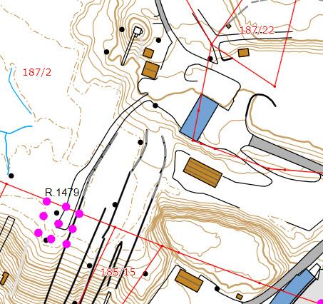 over berg. Basert på NGUs løsmassekart antas løsmasser å bestå av forvitringsmateriale, dvs. tynt dekke faste løsmasser over berg.