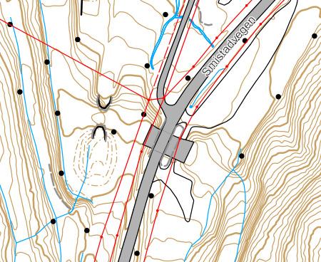 Det antas at grunnen består av et tynt dekke faste løsmasser over berg under brufundamentene. Grunnforholdene må imidlertid undersøkes nærmere i forbindelse med detaljprosjekteringen.