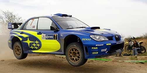 fornøyd med ny bil En stein ødela hele rally Mexico, steinen traff oljetanke og