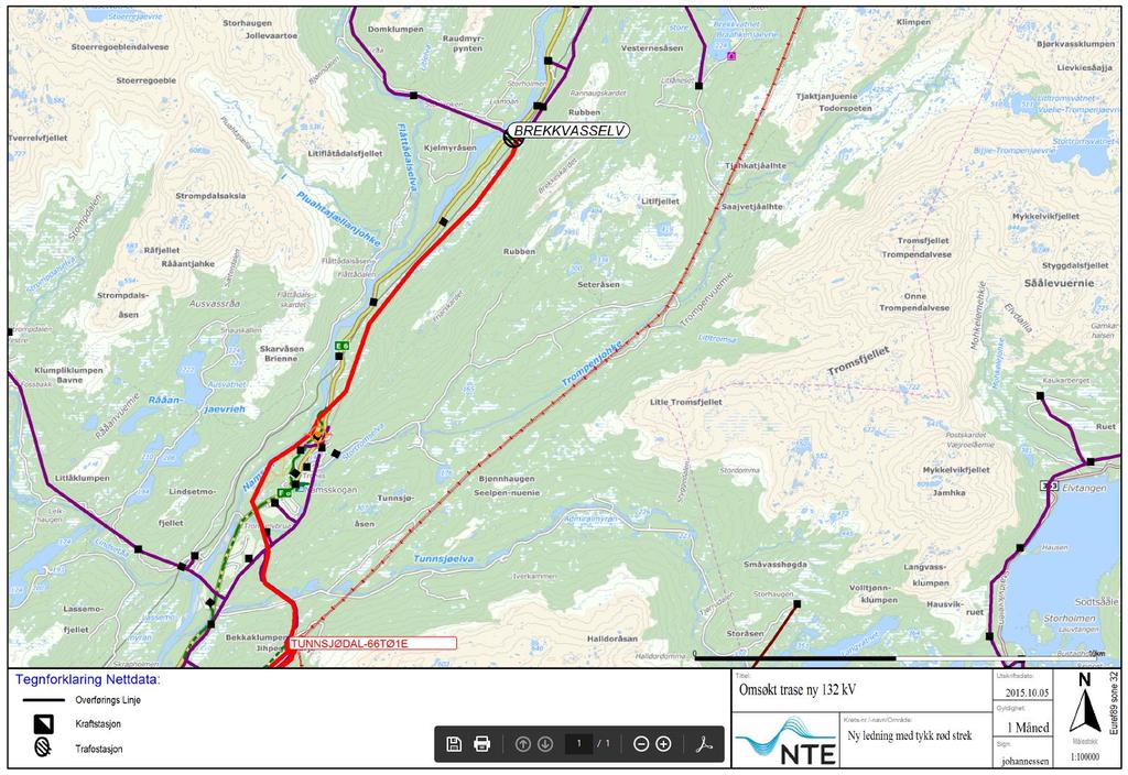 Side 1 Sammendrag Norges vassdrags- og energidirektorat (NVE) vil etter en helhetsvurdering avslå NTE Nett AS sin søknad om å bygge en ny 132 kv luftledning mellom Tunnsjødal transformatorstasjon og