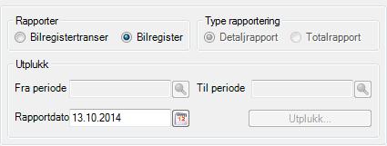 Bilregistertranser Når du skriver ut denne rapporten vil du se fordelen som er beregnet i angitt periodeintervall. Rapporten kan kjøres på Detalj eller Totalnivå.