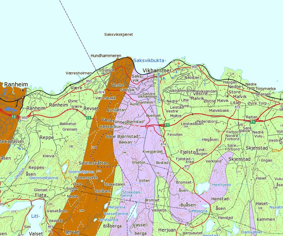 seksjon, mens klimaet omkring munningen av Stjørdalselva ligger i svakt oseanisk seksjon (Moen 1998). Ved målestasjonen Værnes i Stjørdal er gjennomsnittlig årstemperatur for perioden 1961-1990 5 C.