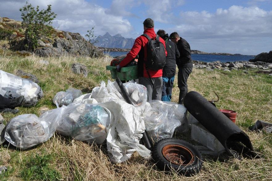 9.2.1 Kommentar til funn fra husholdning Det er interessant å se at Vestvågøy skiller seg så ut med funn av matemballasje, med over halvparten av funnene.