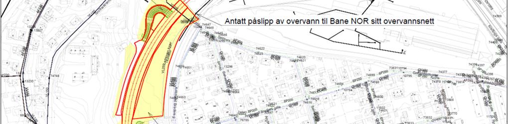 For avrenning fra riggområde 6 og 7 må entreprenør søke kommunen om påslipp på fellesledning