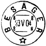 BESSAKER BESAGER poståpneri, i Bjørnør prestegjeld, ble inntil videre underholdt fra 15.03.1875. I 1889 er navnet skrevet BESAKER.