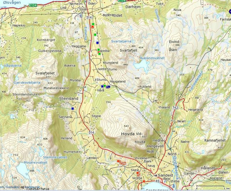 INNLEDNING I juni 2010 ble det gjennomført registreringer på eidene mellom Sandeid og Ølen, og Vats og Ølensvåg.