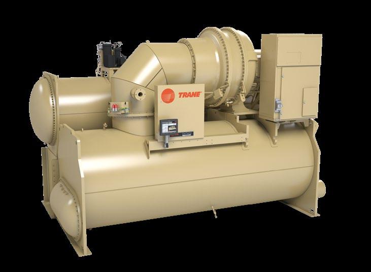 Spesifikasjoner for Trane CVHH/CDHH (3000-14000 kw) Vannkjølte isvannsmaskiner (R-1234zd) Customer benefits Reliability Effi ciency Low emissions Range description CVHH = three-stage (50 Hz) or