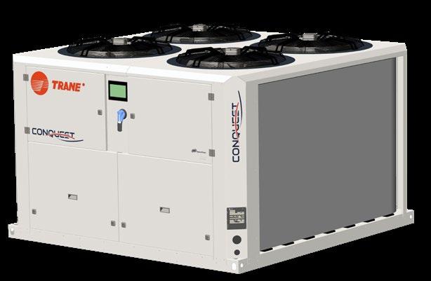 Spesifikasjoner for Trane CGAX / GXAX (40-165 kw) Luftkjølte isvannsmaskiner (R-410a) Customer benefits The best value chiller, now with improved performances: Low energy consumption: optimized part
