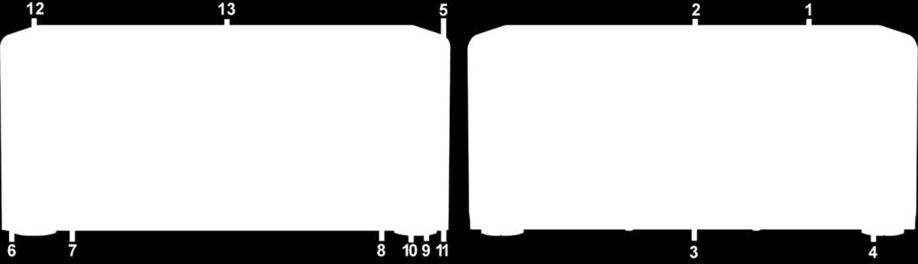 2) LED-indikatorer Frontpanel 3) Harddiskskuffer Frontpanel 4) Harddiskskufflåser Frontpanel LED-indikatoren brukes til å vise status til den interne disken og systemet.