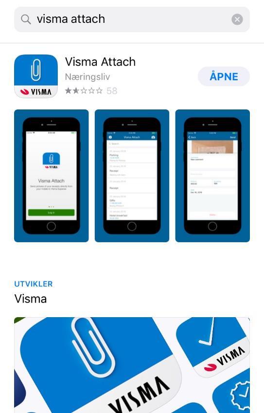 Visma Attach Visma Attach er en app som brukes sammen med visma.net. 1. Last ned Visma Attach i app store/google play.