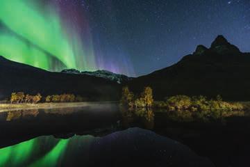 Photographer: Jan R Olsen JOIN US FOR THE GREATEST SHOW ON EARTH Watching the Northern lights over Lyngenfjord is a breath-taking experience for visitors from September to March.