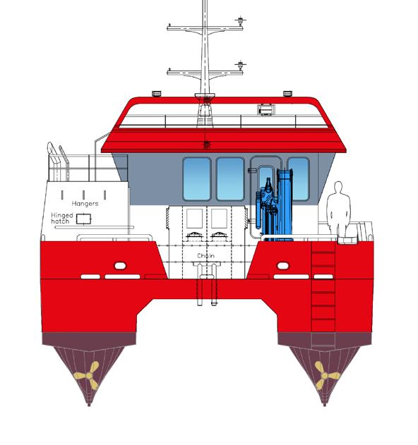 Kranen drives av hydraulikkaggregat påmontert motoren. Capstan: Som standard utrustning monteres det 2 capstaner, 3 og 5 tonn. Begge inkl.