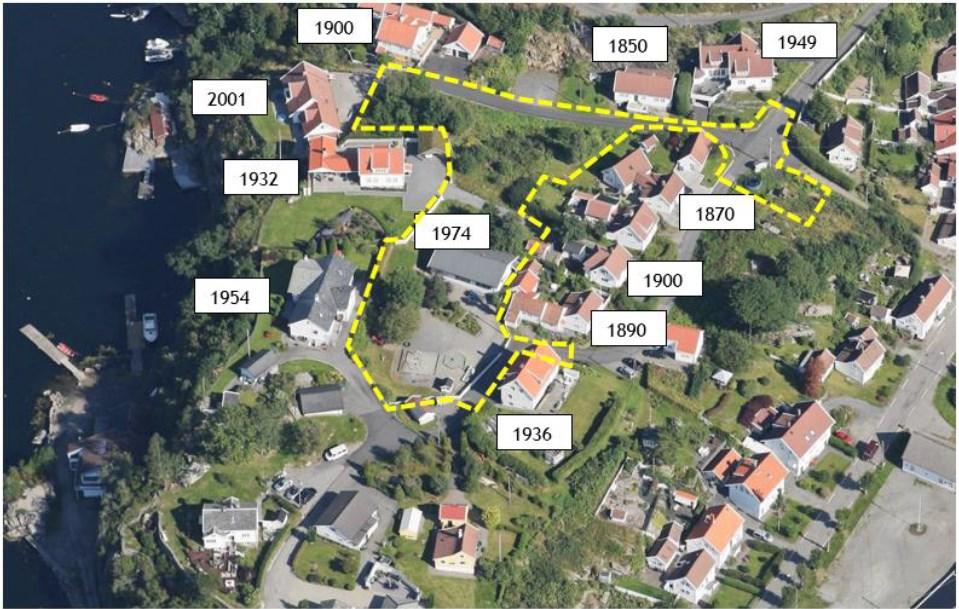 Forslagsstiller legger opp til at de nye husene i størst mulig grad etterligner de historiske Alvøenhusene, med unntak av byggehøyde og volum.