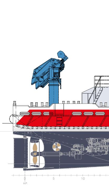 Beskrivelse: Denne beskrivelse med tilhørende arrangementstegning beskriver et ettskrogs multifunksjons servicefartøy for bruk i ulike havbruksoperasjoner.
