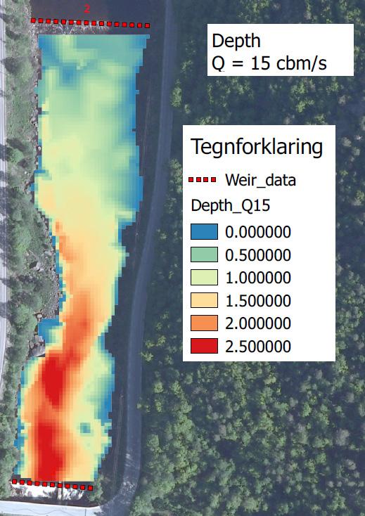 Figur 3 viser et eksempel på innlagte GIS-datalag basert på eksisterende måledata for strekning. Figur 3: Visualisering av tilpasning av eksisterende måledata.