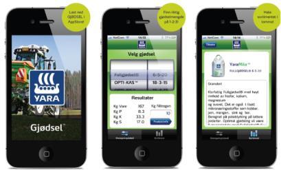 Yara Norge Sortiment og næringsinnhold tilpasset: Dyrkingsjord,