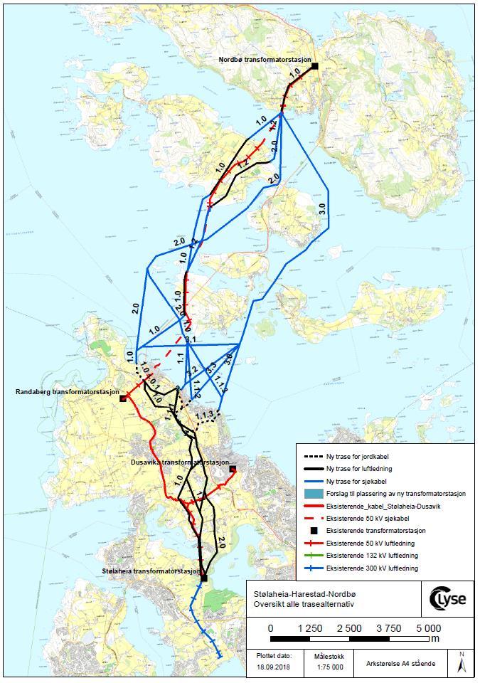 Traseforslag og plassering av