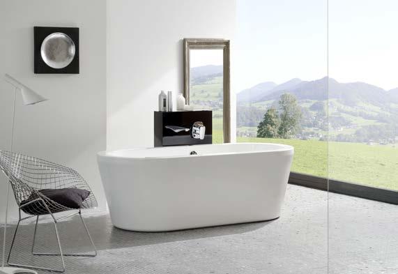 DreamDay ovalt badekar frittstående Inkludert overløp, vriventil og pop-up ventil.