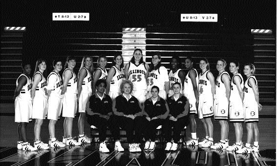 1998 NCAA Sweet 16 Team Seated (l-r): Assistant Coach LaVonda Wagner, Head Coach Theresa Grentz, Assistant Coach Kathy McConnell, Assistant Coach Renee Reed.