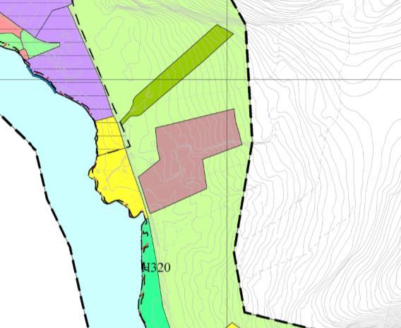 DRIFTSPLAN FOR NESMOEN MASSEUTTAK, GNR. 35 BNR. 1 I BYGLAND 4 1.2. Planstatus I Strandsoneplanen for Byglandsfjorden er gjeldande overordna plan for området, vedtatt 07.05.