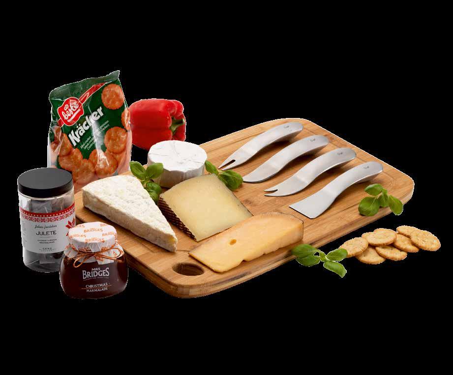 Produktnummer 1150 Fromage Chamonix Gourmet Ost - Brie le rustique 200g Ost Beemster Vellagret 150g Ost - Manchego, 150g Ost - Snøhetta Dovre 150g Ostekjeks, salte Kräcker 150g Julemarmelade, Orange