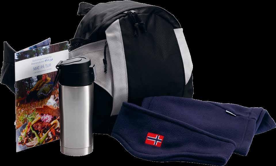 Produktnummer 4062 Midtstuen turpakke Slazenger pannebånd og hals i fleece northpole Urban termokopp 350ml Minikokebok - Mat på tur northpole