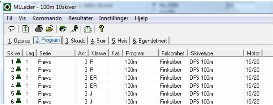 Under fanen «3. Skudd» så kan en følge med på skytternes skuddverdier og se antall skudd som er skutt. NB! Dersom noen skuddverdier blir røde, så kan det bety at trykkverdiene ikke er som de skal!