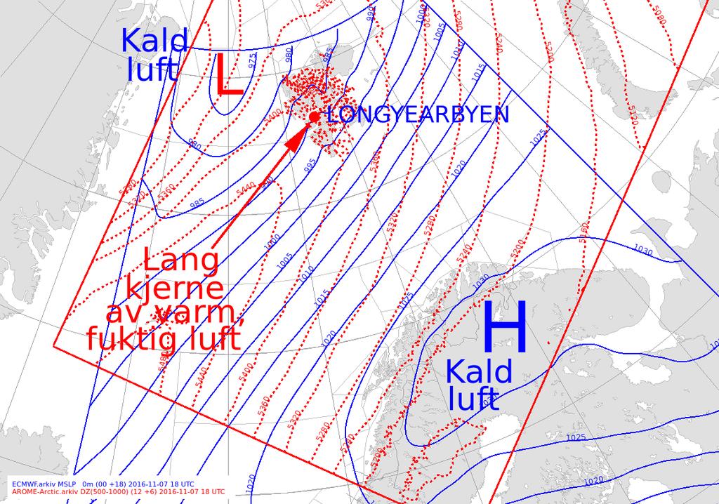 5-6 grader. I det hele minnet værsituasjonen om den som inntraff mot Ny-Ålesund 30. januar 2012.