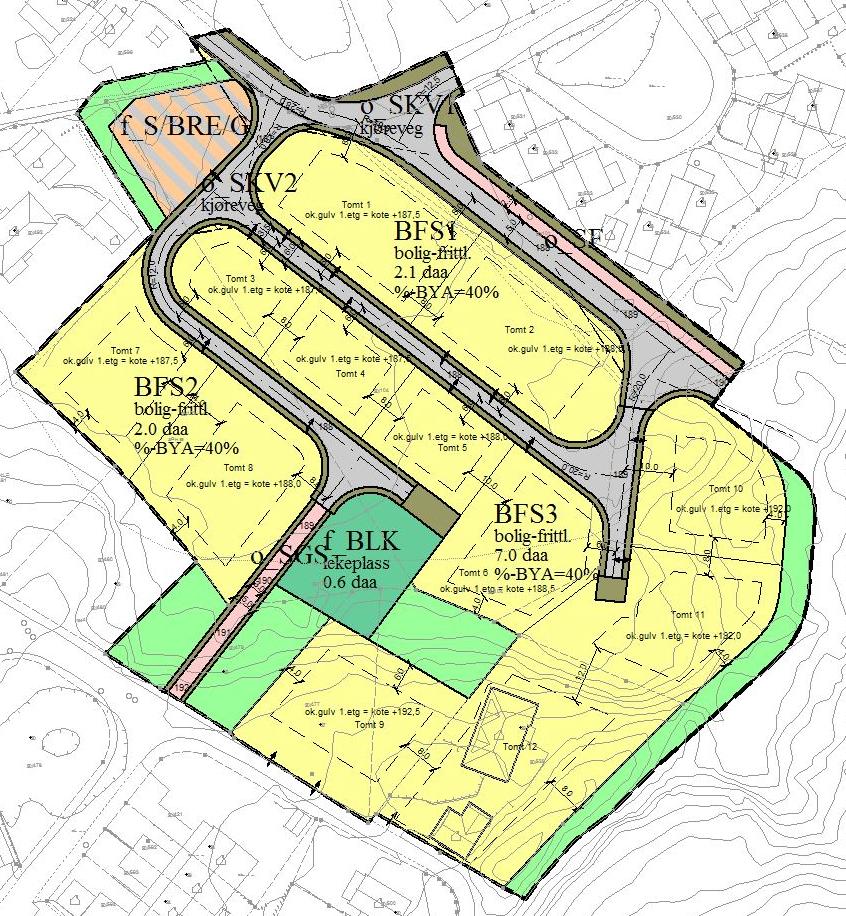 Planbeskrivelse 5 Detaljregulering for område B12, Evje, Evje og Hornnes kommune multiconsult.no Beskrivelse av planforslaget 5.1 Hovedtrekk i planforslaget Figur 6.