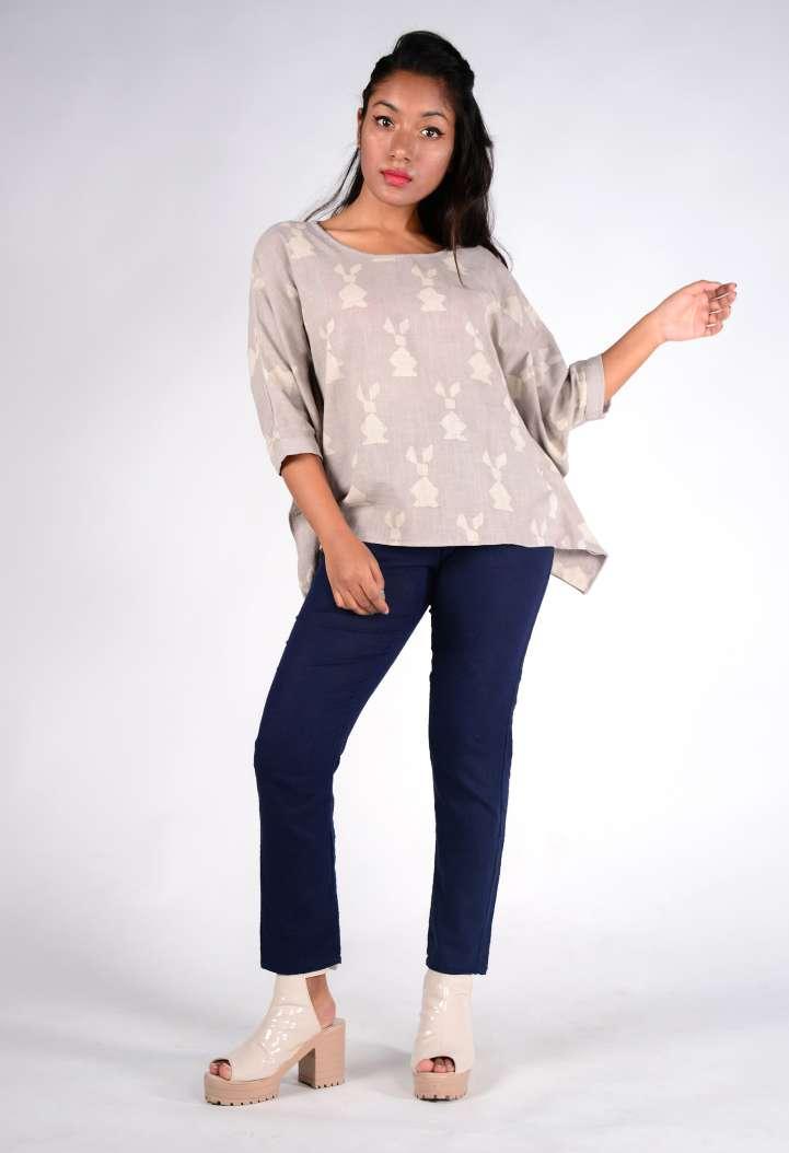 TOP AV17-000T108 100% COTTON SLUB PANTS