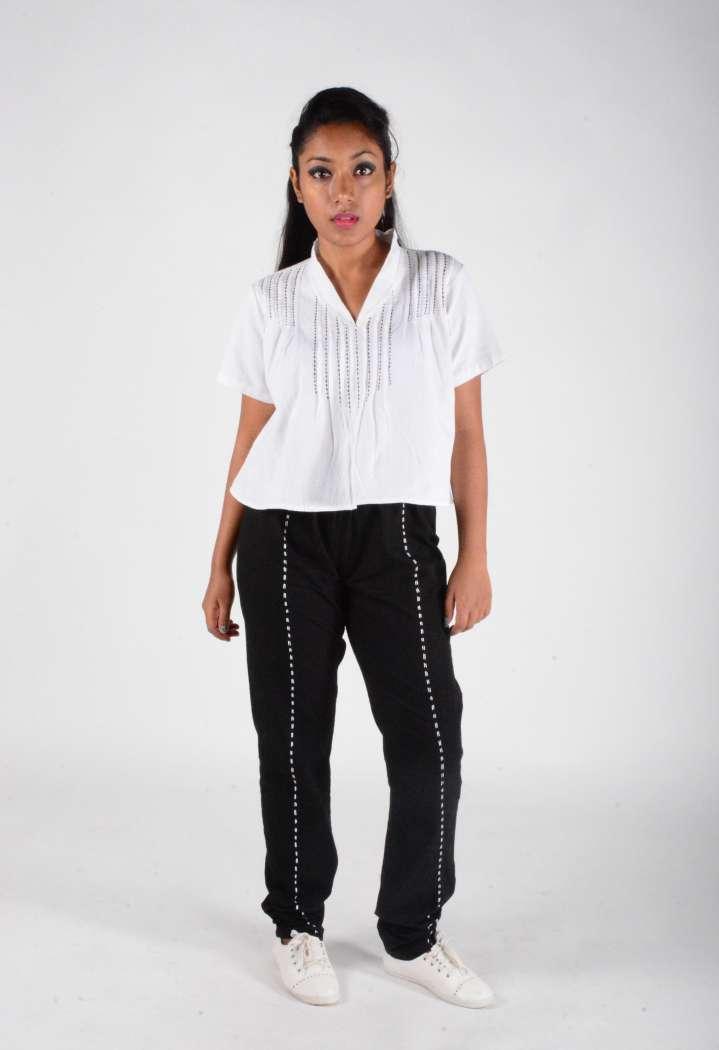 TOP AV17-000B75 cotton flax PANTS