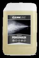 CLEANLINE POWERWASH Cleanline Powerwash er et moderat alkalisk vannbasert rengjøringsmiddel. Produktet er effektivt og allsidig med en rekke bruksområder innen både industri og husholdning.