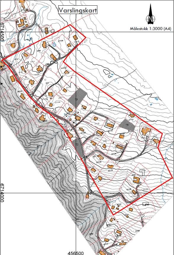 for gnr. 57 bnr. 1. Her følger avgrensningen stort sett Budalsvegen.