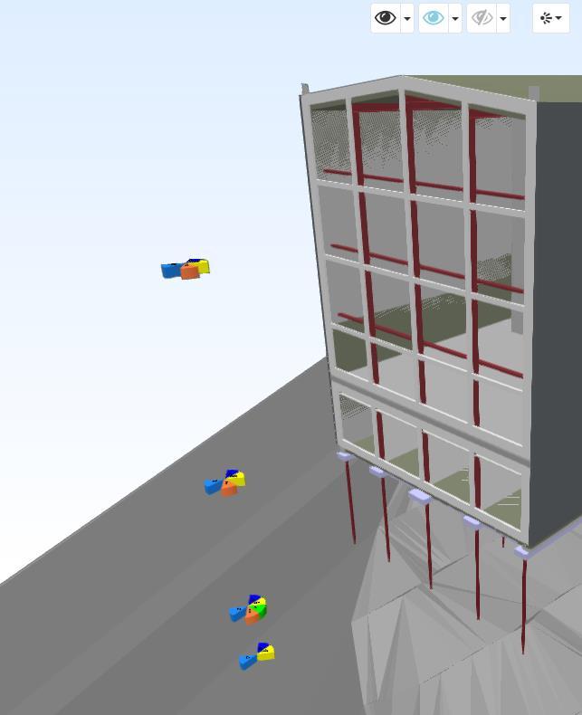 Origokake I Revit importerte vi underlaget å satte ut to Origokaker, en i lokalt 0 og en i et avtalt aksekryss fra BIM gjennomføringsplan.