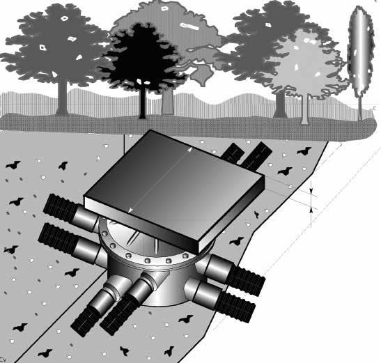 DIN 1055). Sand, komprimert Dekkplate ø 120 20 Installeringsmetode Det er viktig at sanden plasseres riktig, slik at dekkplaten kan utføre sin funksjon som belastningsskjold for inspeksjonskammeret.