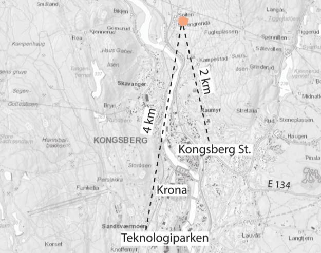 Bevergrenda Spiten (Gnr.8234/1) Bolig Tomteareal: 45 000 m 2 Utvikling av Østenløkka og synergi med Raumyr, 45 eneboliger/tomannsbolig. Trasé for ny Fv.