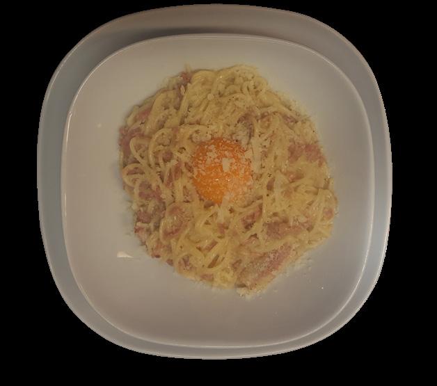 51 SAPAGHETTI CARBONARA Spaghetti med bacon,