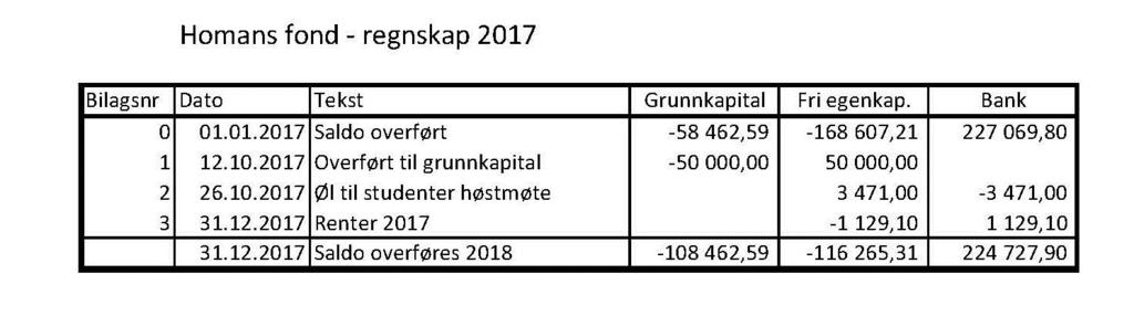 ÅRSBERETNING FOR HOMANS FOND