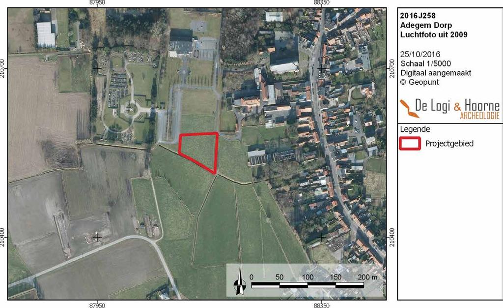 26 DL&H Archeologienota Kaart 28 Figuur 28: Een orthofoto uit 2009 met aanduiding van het projectgebied ( Geopunt) ontwikkelde zich uit de verbinding van de Germaanse eigennaam Addo, met de suffix