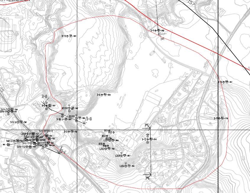 8.2.1 Grunnlag for avgrensing av faresone ERT 2 ERT 1 Figur 8.1 Eksempel på borplan for utredning av en kvikkleiresone ref.