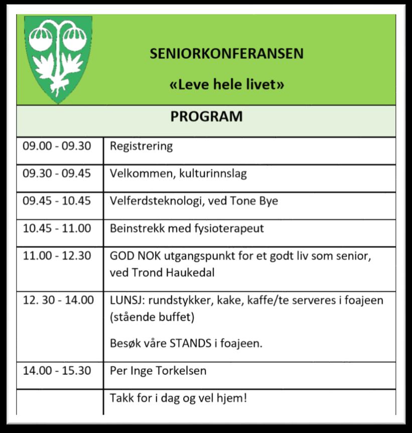 Seniorkonferansen «Leve hele