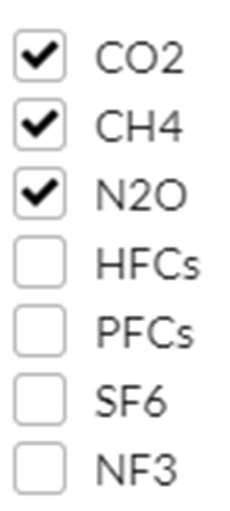 3.5. PLEASE SELECT WHICH GASES ARE INCLUDED IN YOUR LATEST REGION-WIDE GHG EMISSIONS INVENTORY. SELECT ALL THAT APPLY. 3.6.