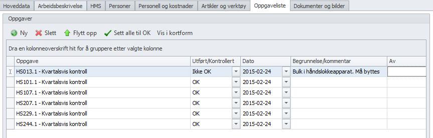 Mindre endringer og feilrettinger Forbedret ytelse på historikksøk fra kontekstmeny i anleggsregisteret Det er innført knapp for å opprette nye arbeidsordrebestillinger fra historikkskjermbildet,