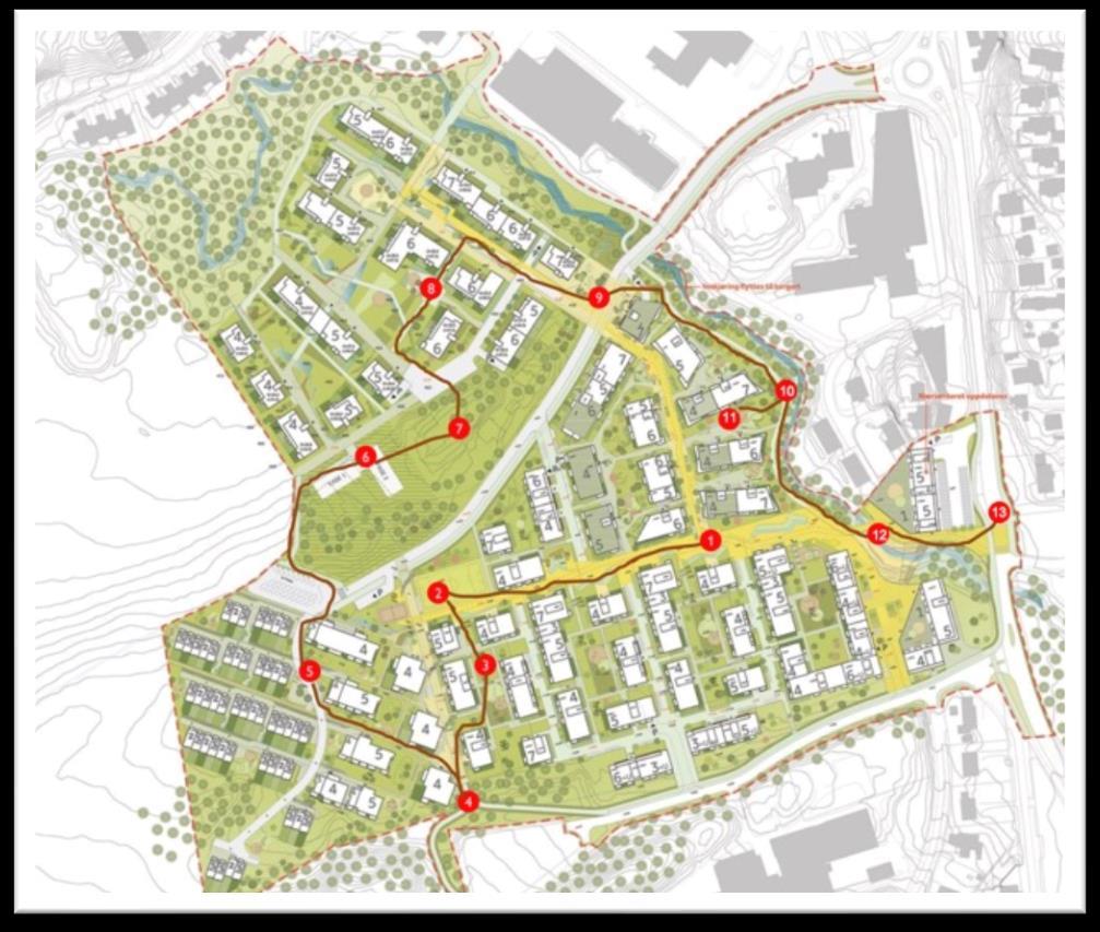 Gange og bokvaliteter Attraktive omgivelser og bokvaliteter styrker grønn mobilitet og gir opplevelsesverdier.