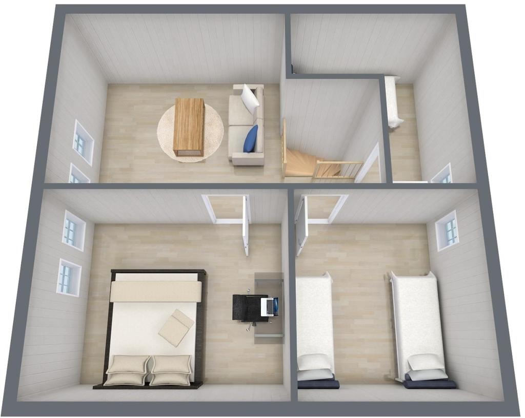 3D PLAN 2. ETG STANDARD Svært romslig 2. etg.