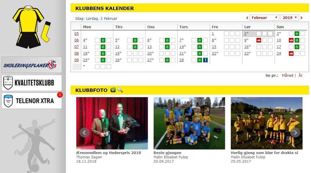 Treningsøkta - klubbens informasjonsplattform i fotballgruppa Idrettslaget har i 2018 utvidet bruken av Treningsøkta.no som en hovedplattform for informasjon og aktivitet i fotballgruppa.