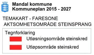 Temakart Faresone, aktsomhetsområde steinsprang Aktsomhetskart for steinsprang er modellbasert og viser potensielle utløsnings- og utløpsområder for steinsprang.