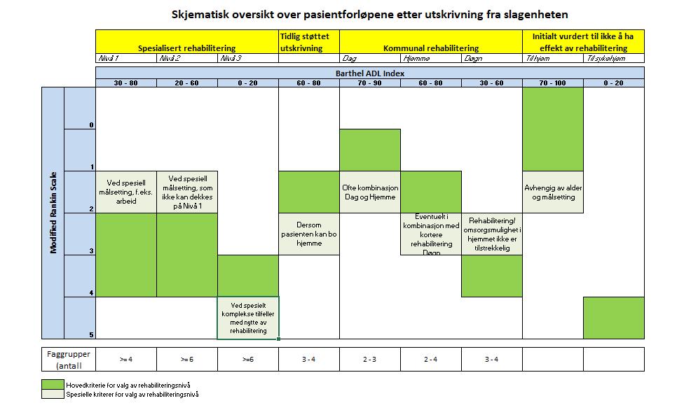 Lenker til: Rehabilitering i spesialisthelsetjenesten, nivå 1,nivå 2 og nivå 3.